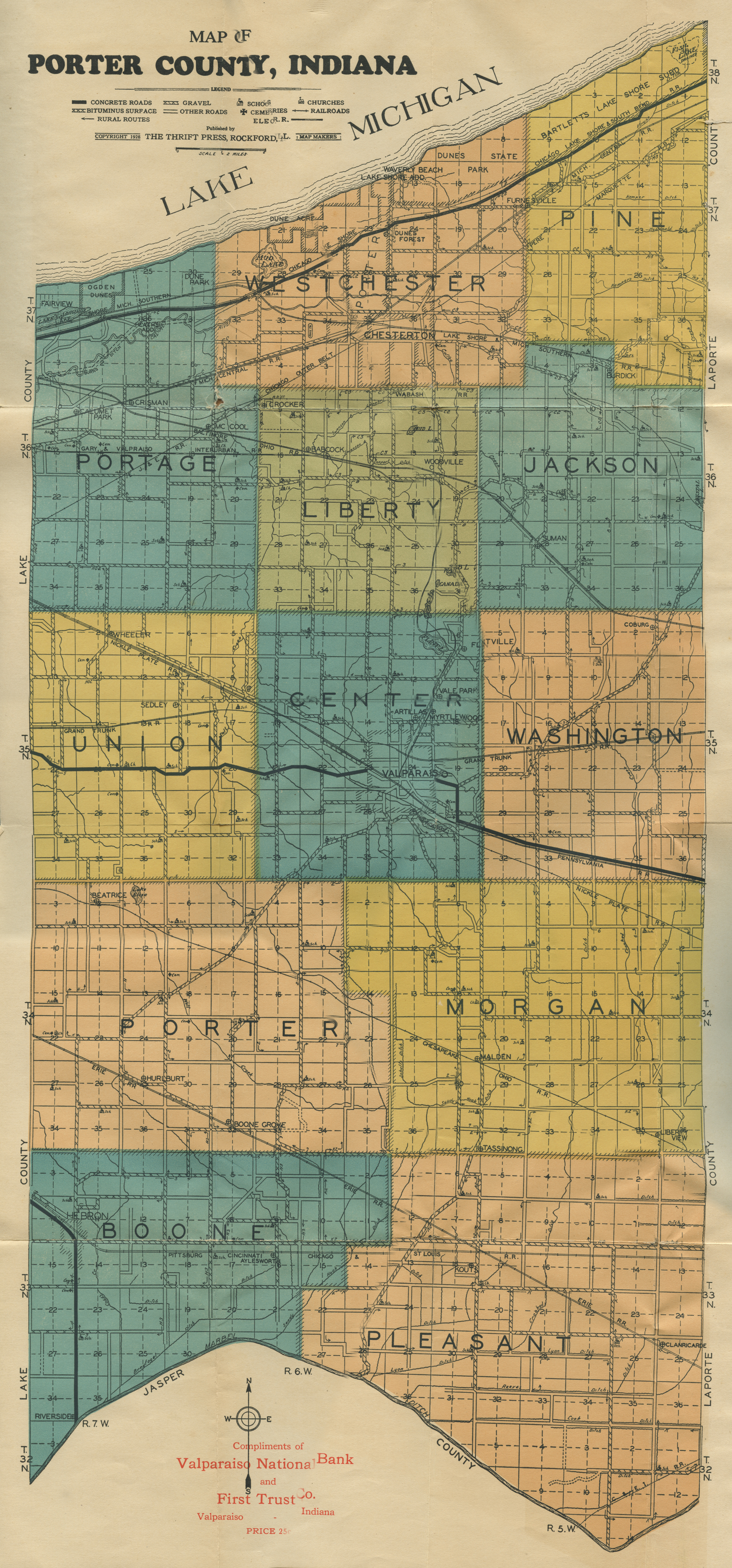 Porter County Indiana Genweb Maps